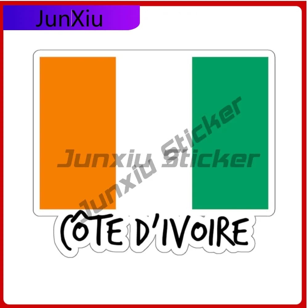Cote Divoire Bandiera Adesivi da viaggio Adesivi Costa d'avorio Decalcomania Diario di viaggio Adesivo Valigia Decalcomania Adesivo per laptop Impermeabile Exte