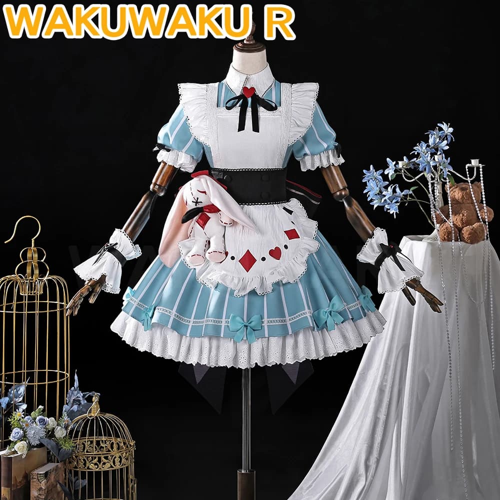 Costume da Cosplay Sandrone Alice del Gioco Genshin Impact, Miliastra Wonderland【S-2XL】WakuWaku-R, Abito da Cameriera Carino per Donne, Stile Lolita, Taglie Plus