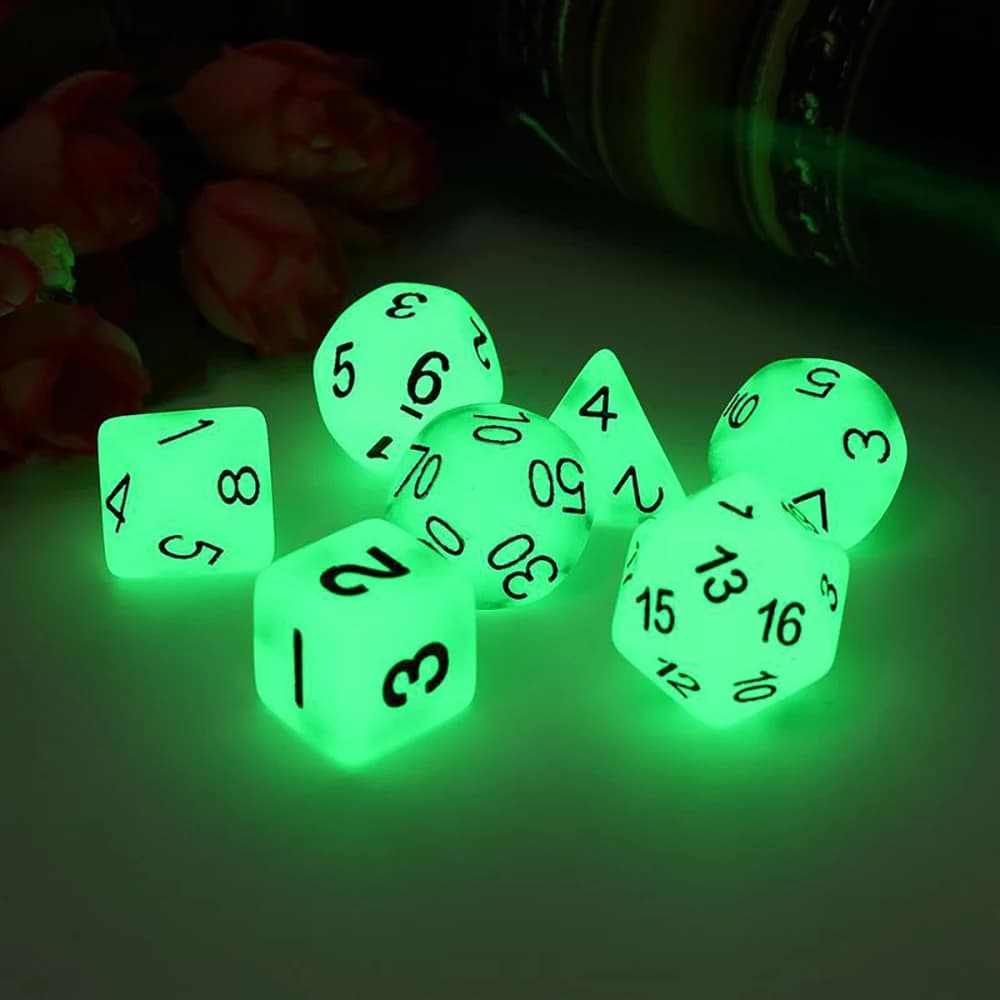 DND Dadi che si illuminano al buio Dadi con numeri poliedrici Set di dadi D+D per gioco di ruolo Dungeon e Dragon Pathfinder (RPG)/Gioco MTG