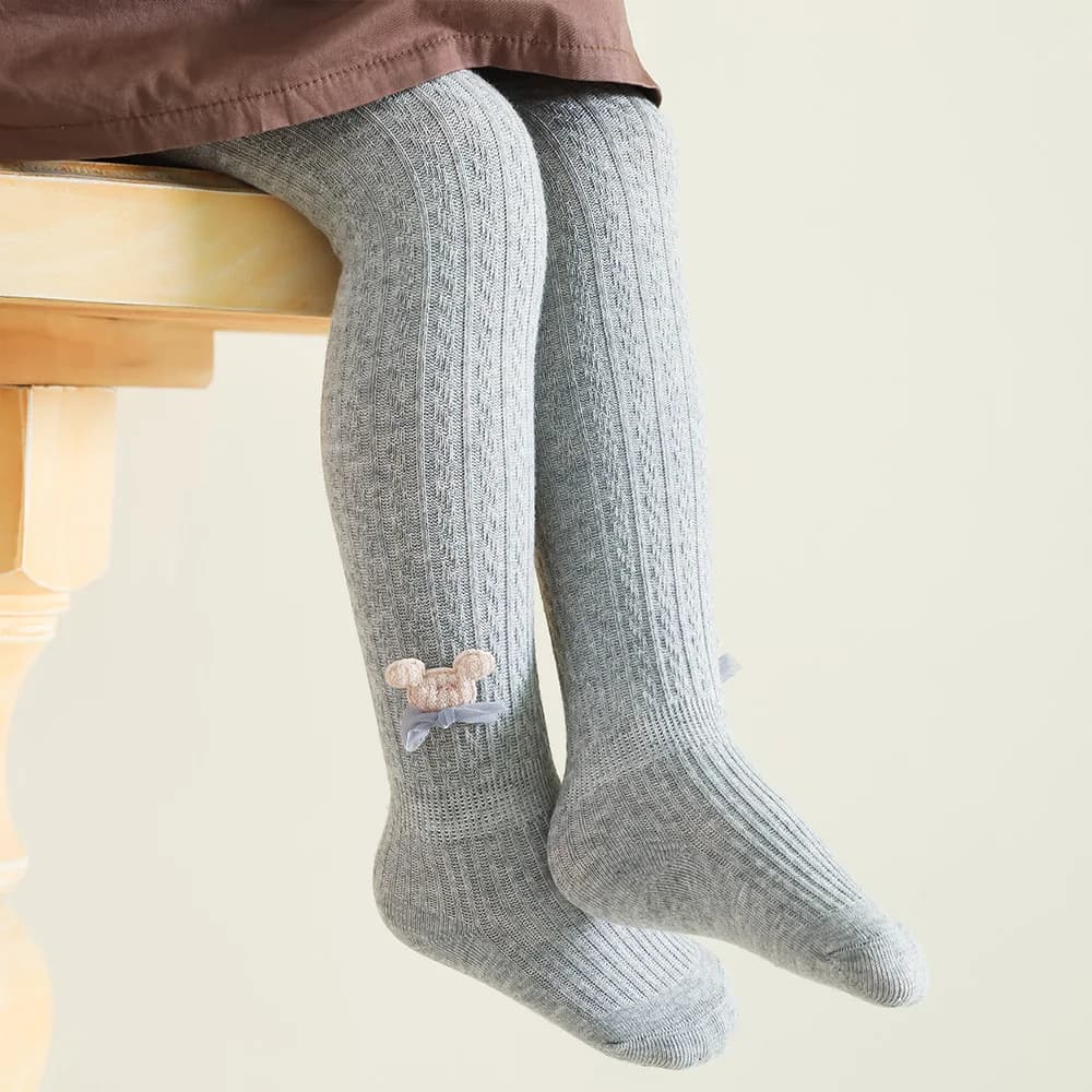 Calze a Costine in Cotone per Bambini, Calzamaglia a Fiori Kawaii Bianche e Nere per Neonati e Bambine, Calze a Rete per Neonati e Bambini Piccoli