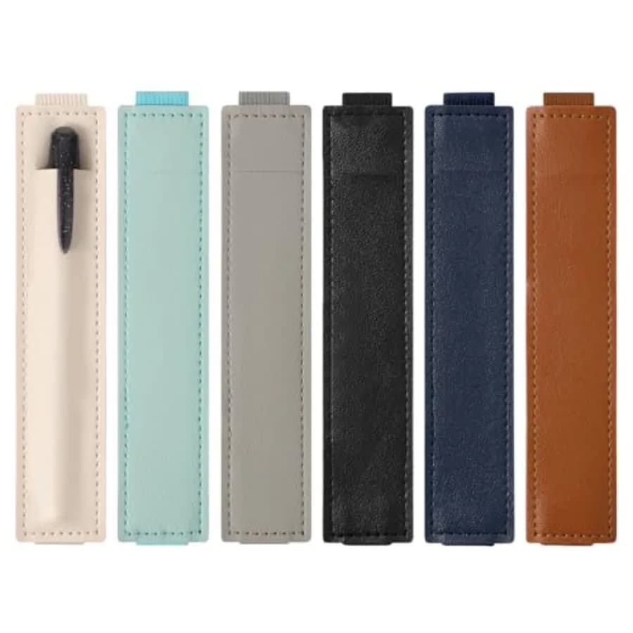 6 Pcs Elastic Adjustable Pen Holder for Notebook, Leather Pen Pouch Holder for Notebook, Sleeve Pouch Detachable Journal Pen Ho