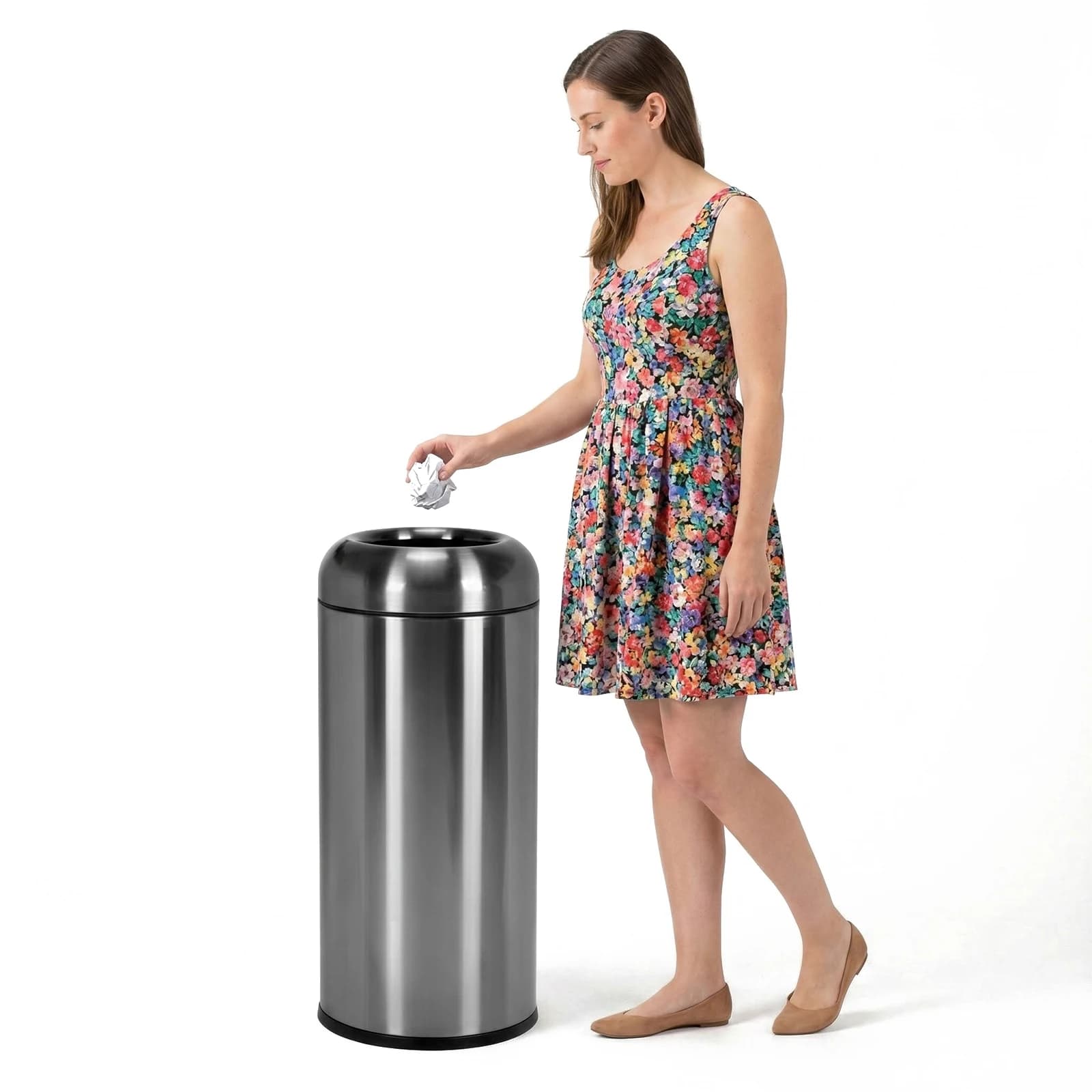 Bidone per Rifiuti Commerciale da 16 Galloni con Coperchio Staccabile, Moderno Contenitore per Spazzatura Resistente all'Usura per Uso Interno