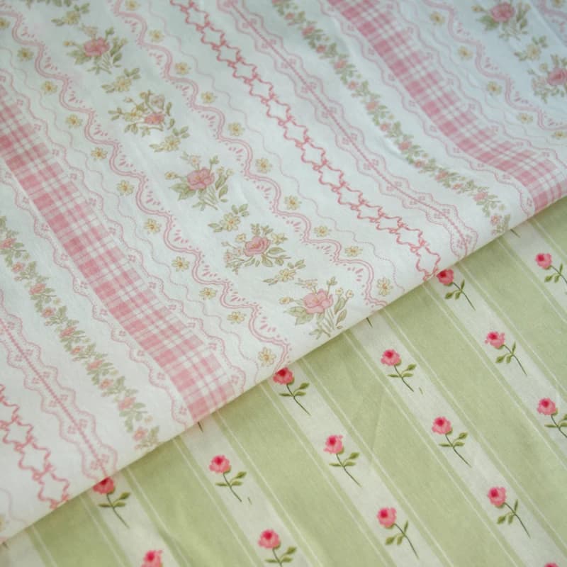 145x50 cm Rural Early Piantina Fiore Parete Piccolo popeline floreale Tessuto di cotone Camicetta per bambini Abito Abbigliamento Tessuto