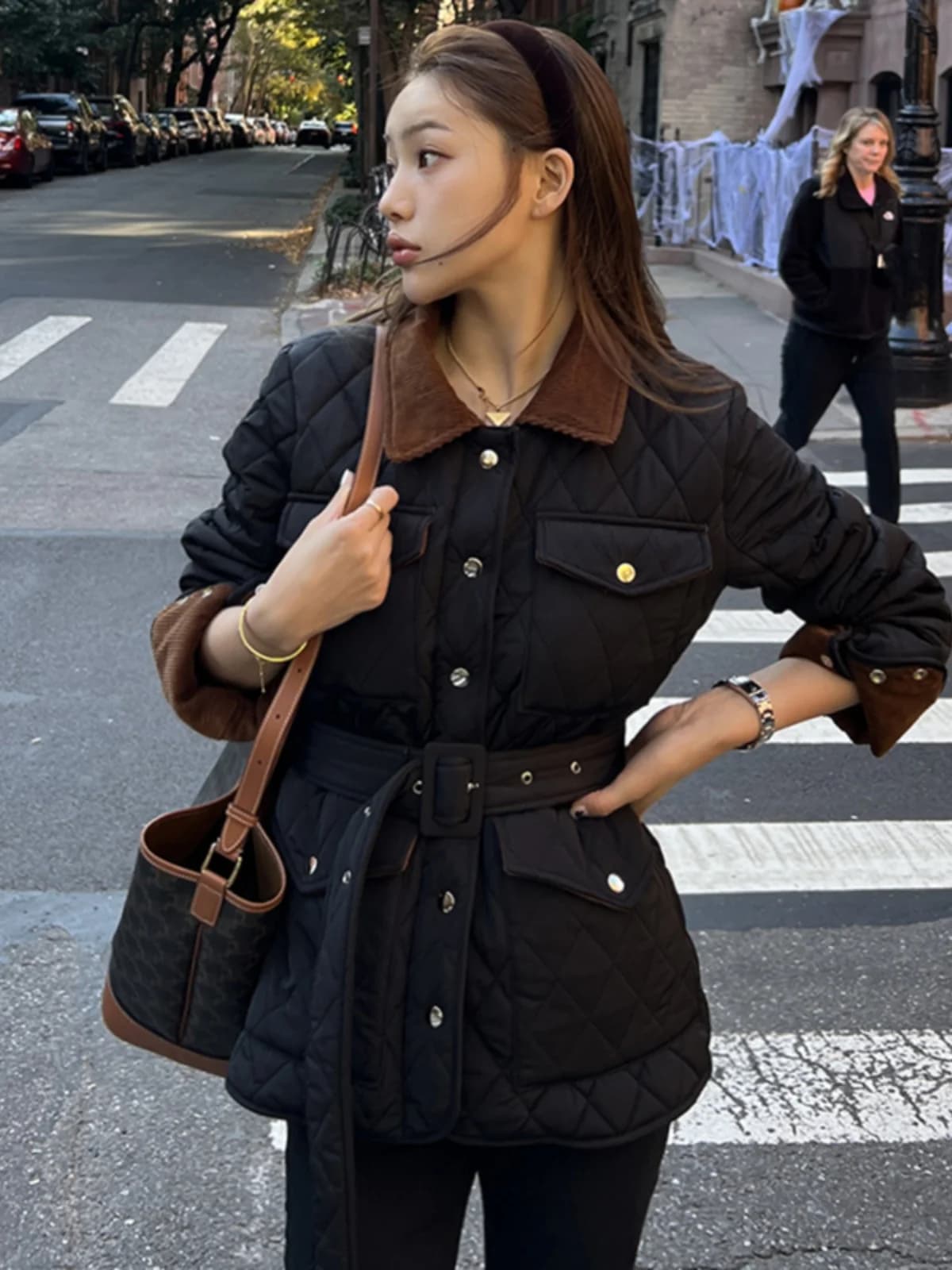 New Fashionable Women's Cotton Jacket Korean Style Design Sensation Small Audience Trendy Outerwear Winter Warm Zipper Closure