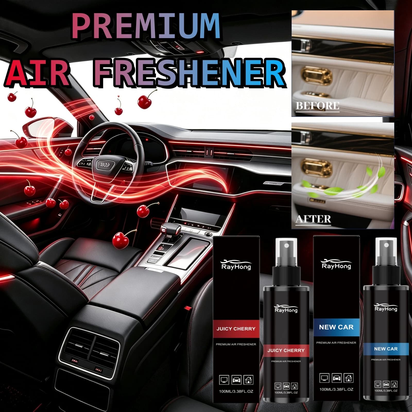 Car Interior Scent Spray Eliminates Odd Odors For Vehicle Cab Home Office Space Long‑Lasting Fragrance Portable Deodorizer Mist