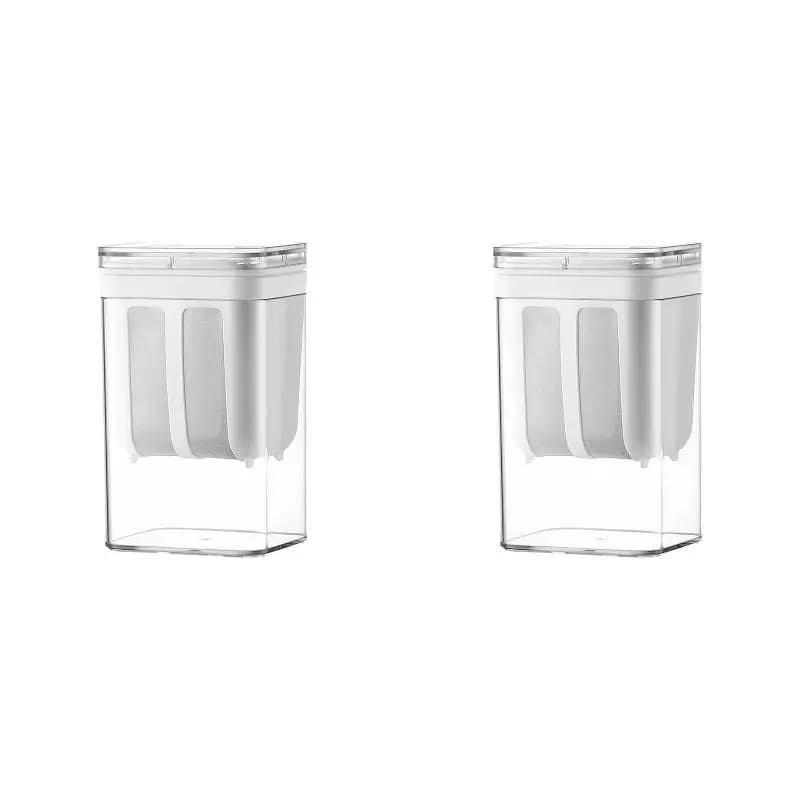2PackX(1100ml Yogurt Filter and Strainer Fine Mesh Transparent Box Homemade Screen Cheese Moisture Seperator Maker for Kitchen)