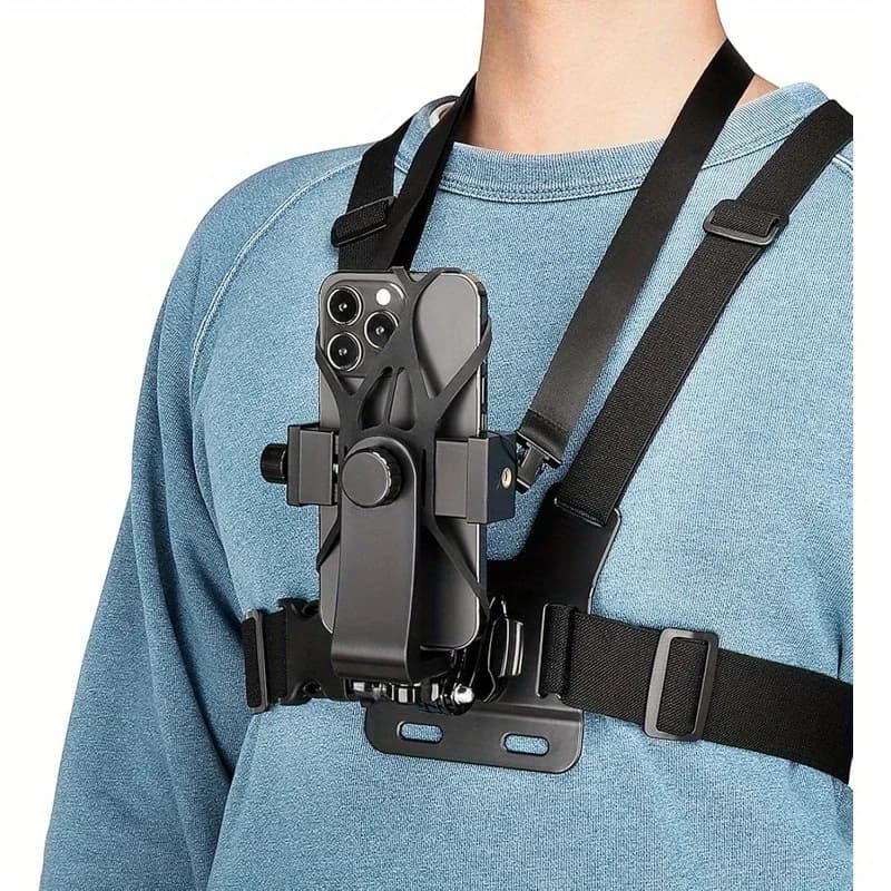 Universal Wearable Shooting Mount Adjustable Head Chest Band Stable Stand for Phones & Sports Cameras
