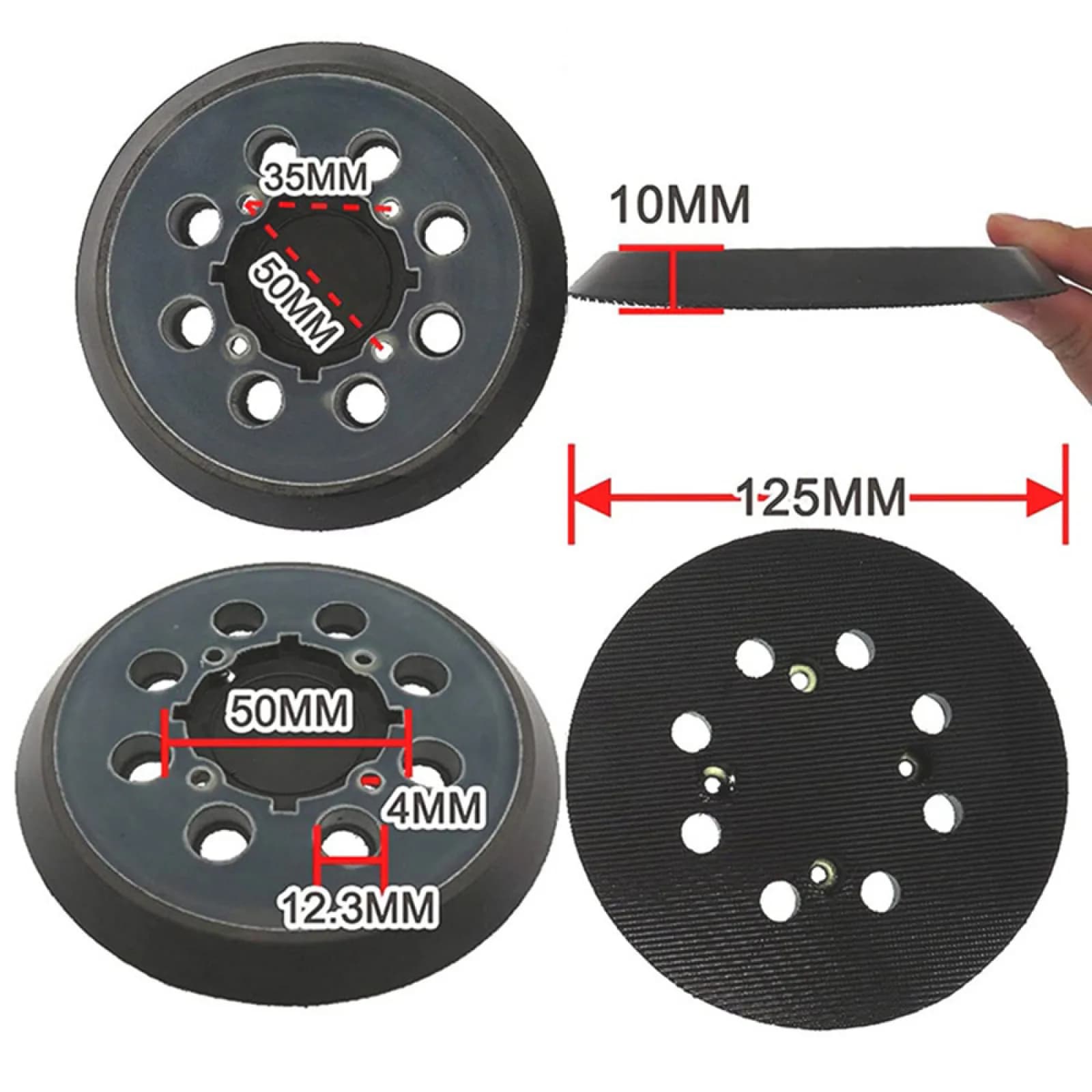 1Pc Backing Pad 5 inch Sanding Disc Pad 8-Hole Hook & Loop Orbital Sander Pad Replacement For Dewalt DWE64233 N329079 Accessory