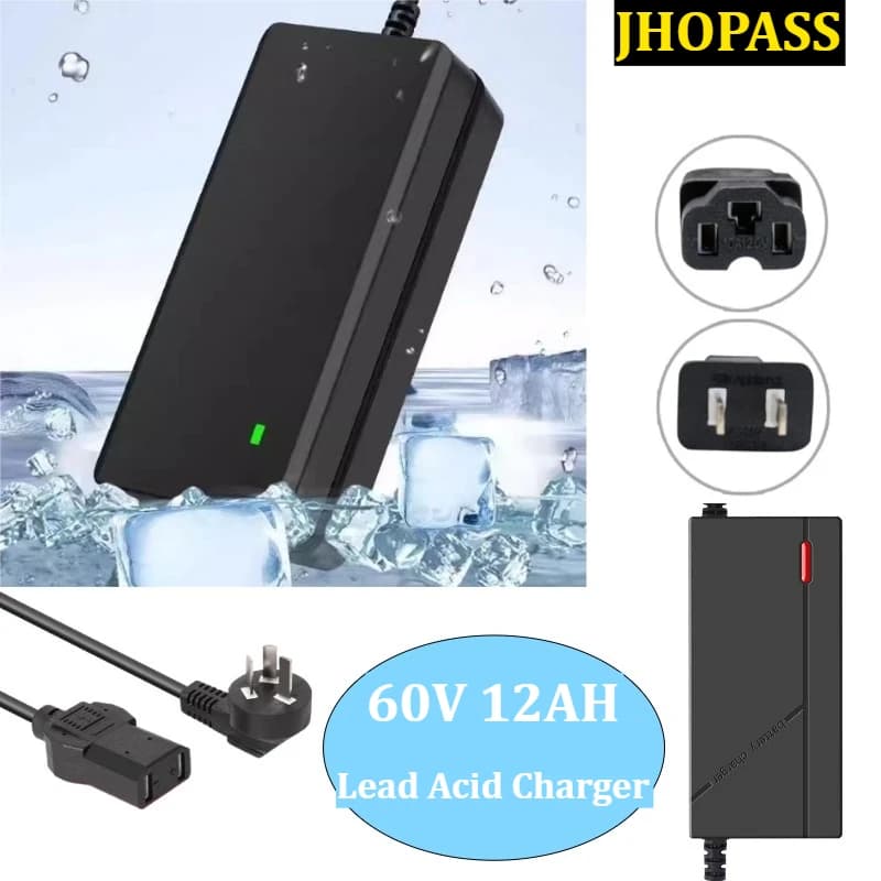 Caricabatteria al piombo Smart 60V 12AH LED per moto E-bike Scooter AC110V a 220V DC60V a 74V EU AU US UK Spina adattatore
