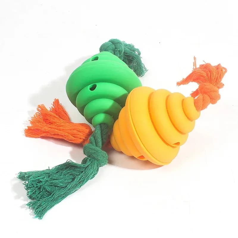 Interactive Toys for Dogs: Tyre Corda with Double Node, Ball with Slow Food Expedition, Improve Intelligence, Morsi Resistant, Tooth Cleaning Toys