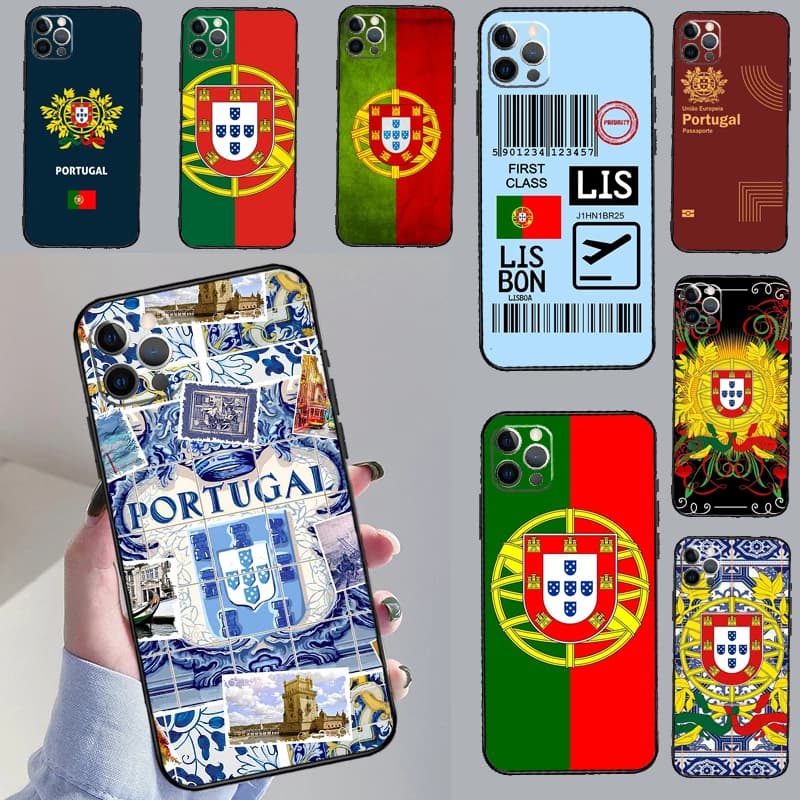 Portogallo Passaporto Stampa Cassa Del Telefono Per iPhone 15 14 13 12 11 16 17 Pro Max 13 mini 15 16 Plus 16e 17 Air Cover Funda