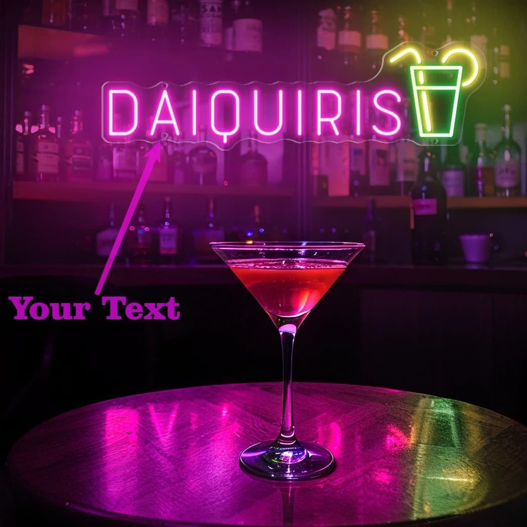 Decorazione personalizzata per insegne al neon per bar da cocktail Decorazione da parete con nome a LED per bar Lampada al neon aziendale per negozio Luce notturna USB