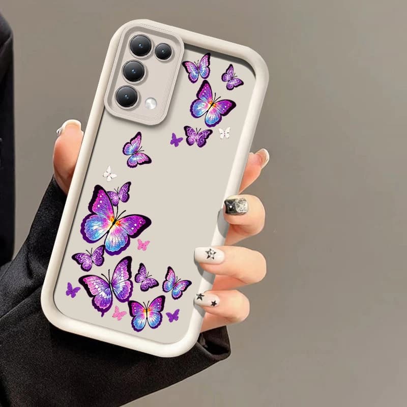 Cute Butterfly Fashion Phone Case For OPPO Reno 16F 16 Pro 15 FS 14 13 12F 11F 10 Pro Plus Mini Silicone Anti Scratch Cases Etui