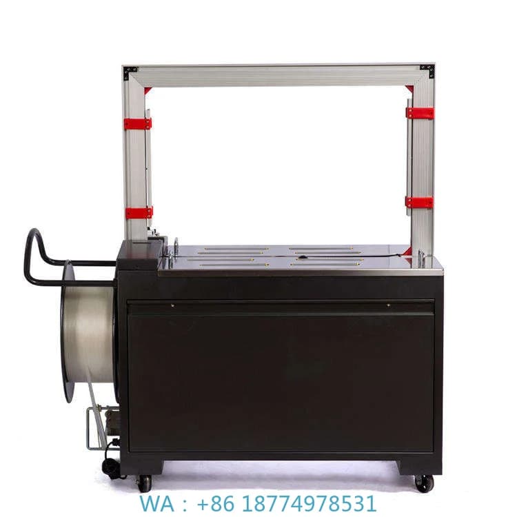 Pneumatic Poly Pack Pp Case Box Plastic Belt Regulator PackagerLT-DBA150 Carton Box Automatic Table with High Platform