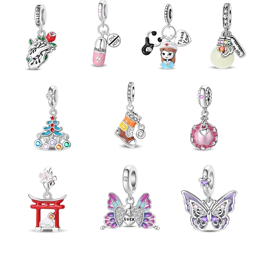 Charm a Forma di Stivale Placcato Argento, Design Carino per Scarpe da Trekking con Decorazioni in Zirconia Cubica, Bracciale Trendy Ipoallergenico, Regalo