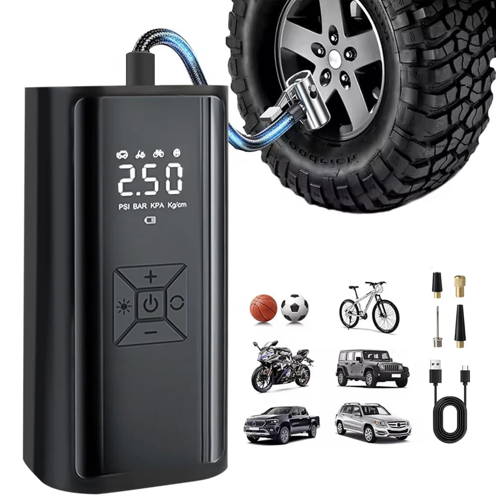 Display LCD della pompa d'aria con luce a LED 150PSI 120W Gonfiatore per pneumatici Compressore d'aria Manometro per pneumatici portatile Digitale wireless