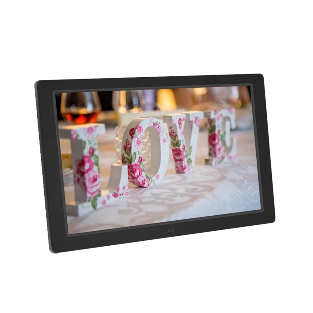 12.1in Digital Photo Frame LED Screen Eletronic Picture Album High Resolution 1280*800(16:9) Clock Calendar 1080P HD Video Playe