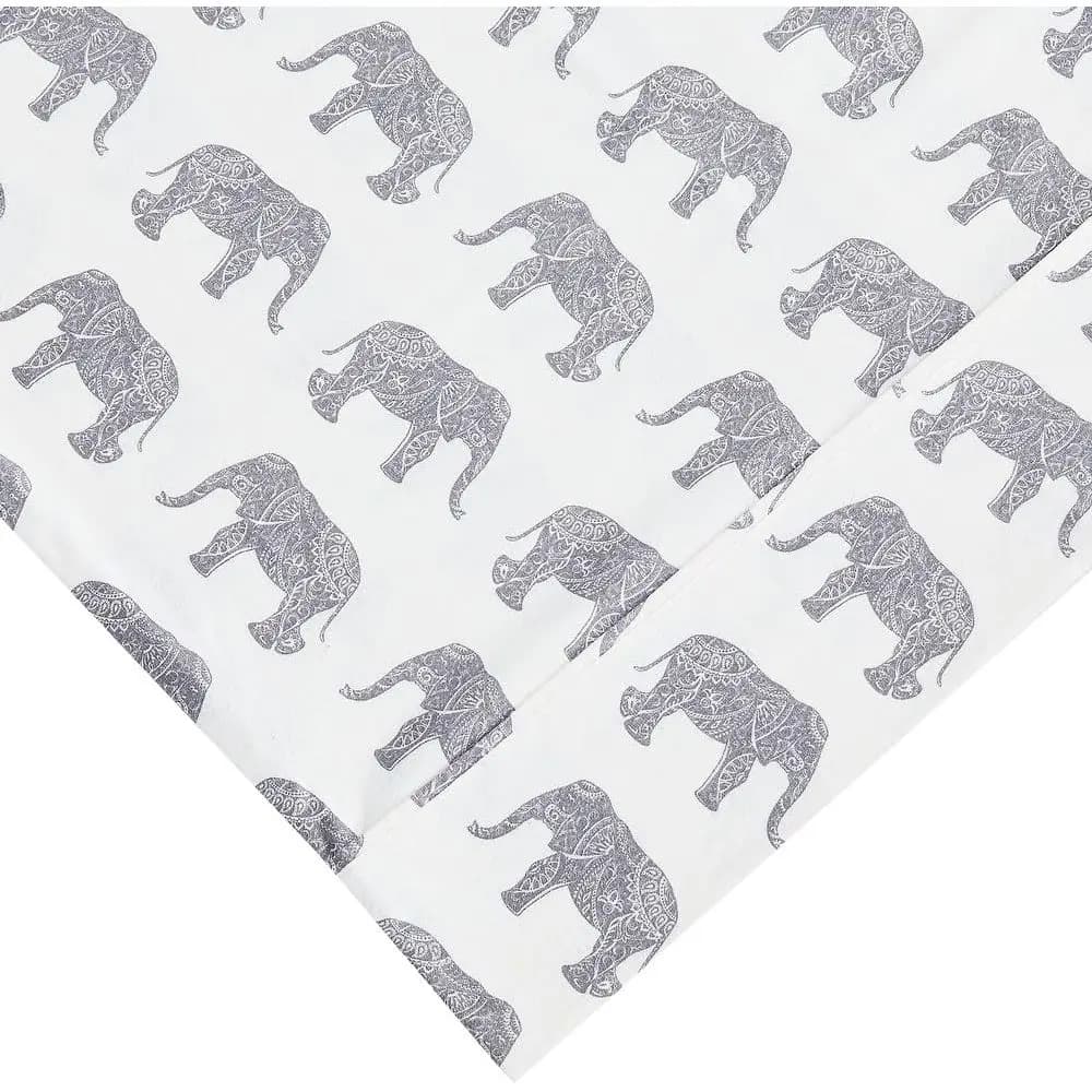 Set di lenzuola in cotone premium ultra morbido e accogliente, 4 pezzi, misura Queen | Deep Ket Rench Country Pretty Elephant Print armhouse B