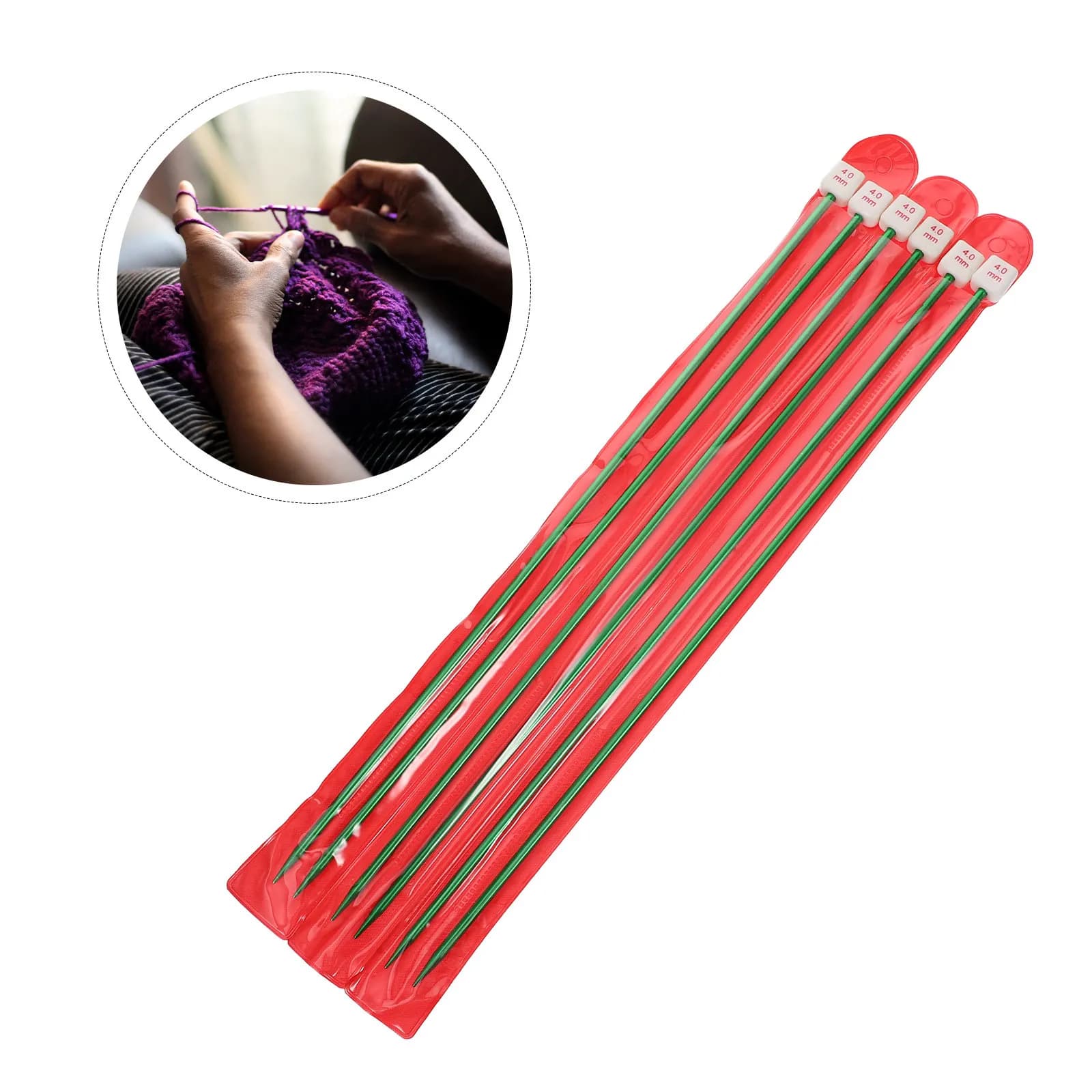 Aluminum Knitting Needles 6 Piece Straight Single Point Set for Sweaters Scarves DIY Craft Projects