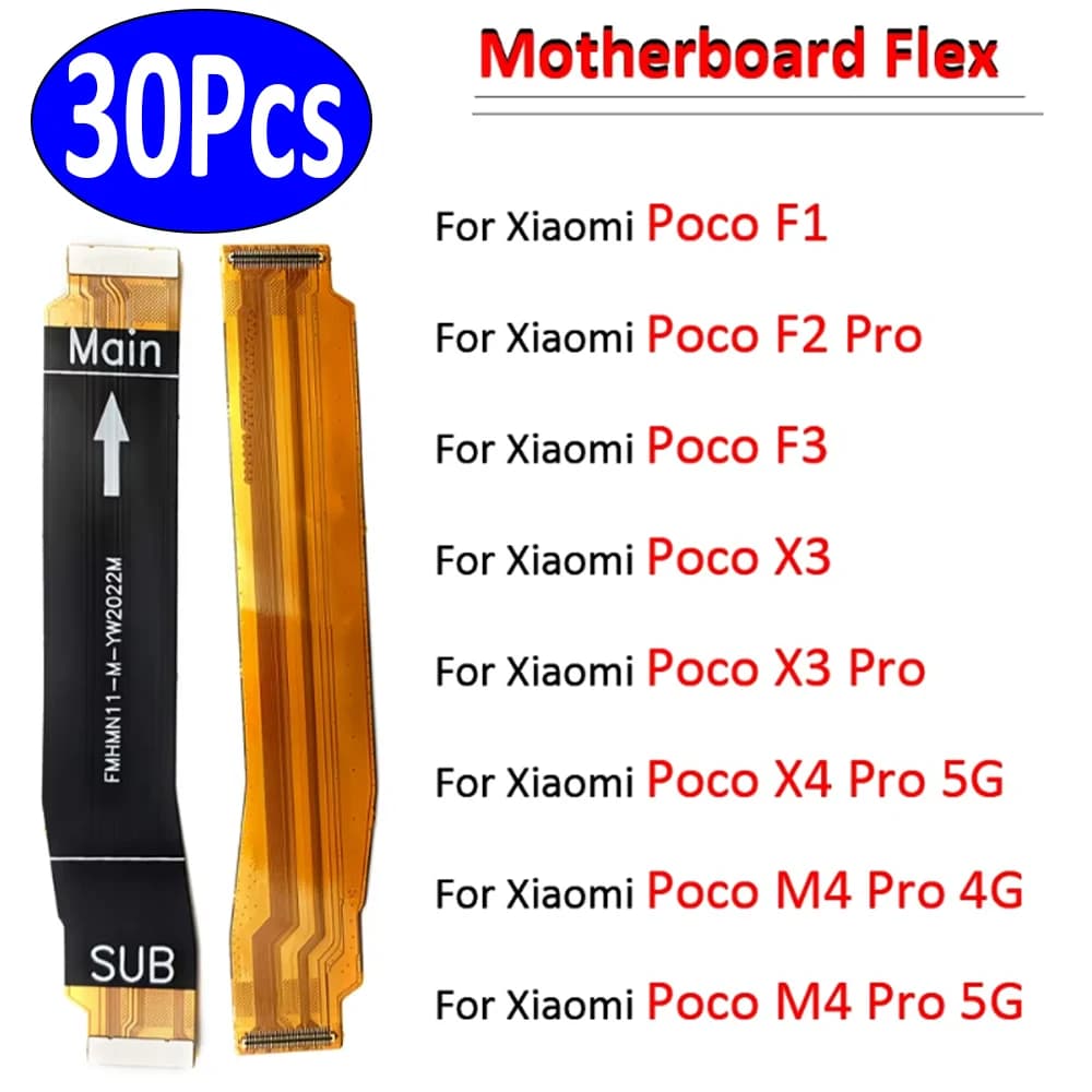 30 Pezzi, per Xiaomi Poco X2 F2 Pro F1 F3 X3 Gt M4 X4 Pro 4G 5G Connettore Scheda Madre Cavo Flessibile Schermo