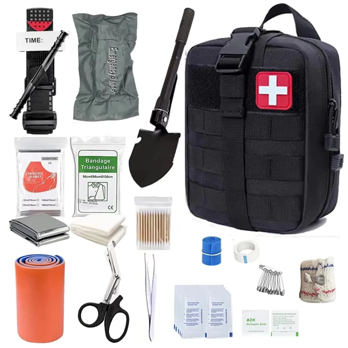 84 Kit di pronto soccorso Ultimate Survival: attrezzatura di livello professionale con forbici, pinzette e altro per esterni, sul posto di lavoro