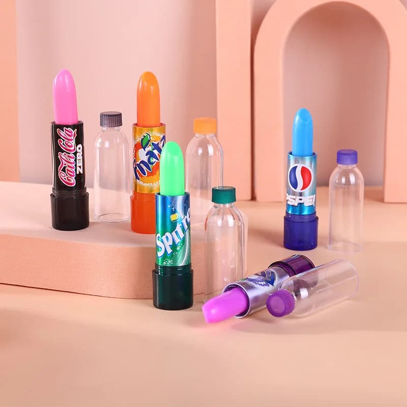 6 pezzi balsamo per labbra idratante cambiamento di colore balsamo per labbra carino Kawaii labbra cura trucco sodio aromatizzato ragazza forniture per feste