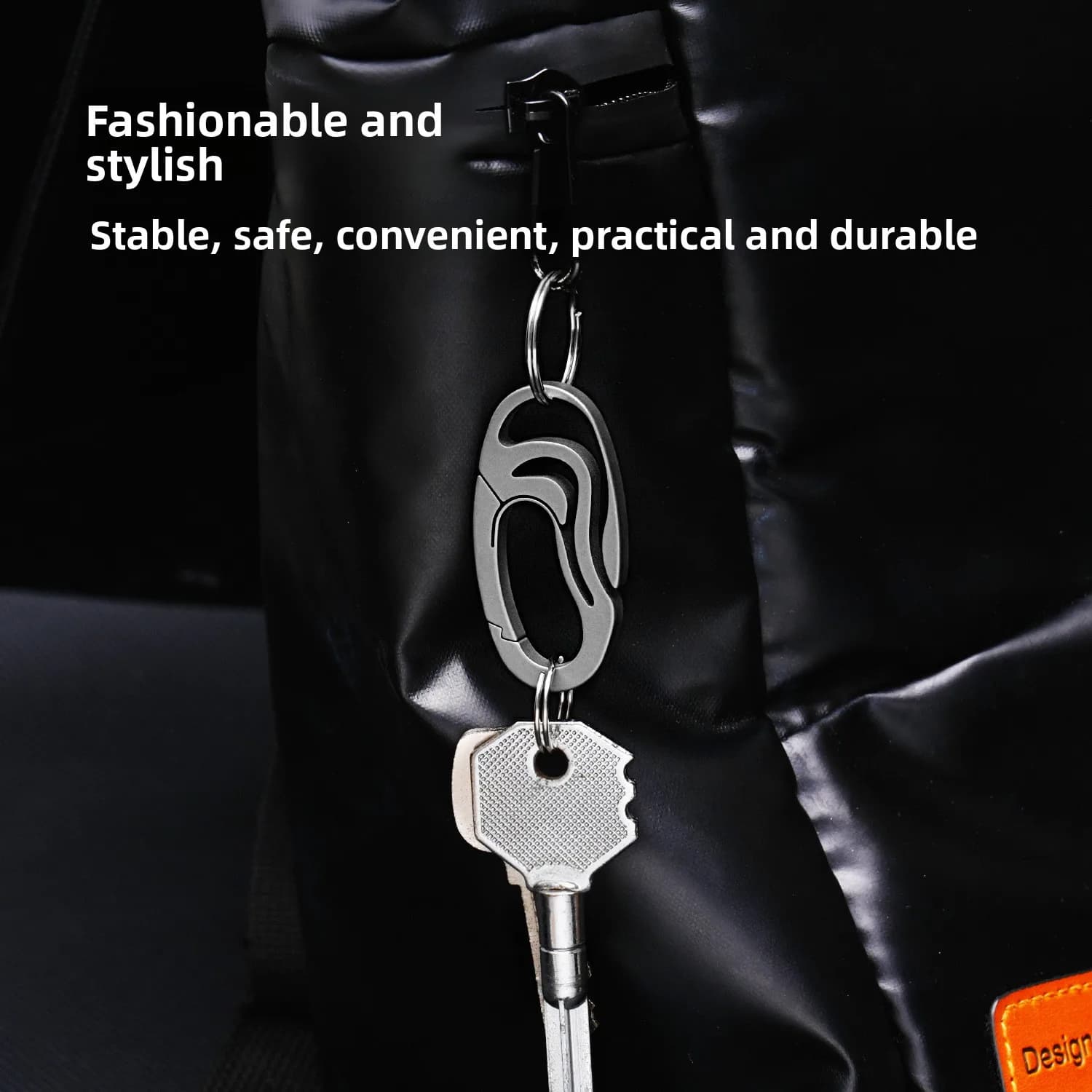 Ultra Light Titanium Alloy Key Ring Small Spring Carabiner Hook Wear Resistant Portable Key Clip for Outdoor Camping Daily Carry