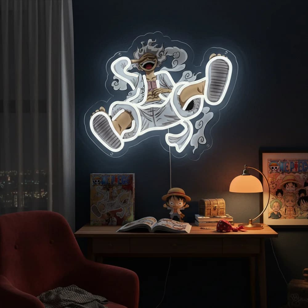 Insegna al Neon One Piece Pokemon Anime - Luce Notturna/Lampada LED in Acrilico per Casa, Decorazione Camera da Letto Alimentata via USB, Regalo per Sala Giochi