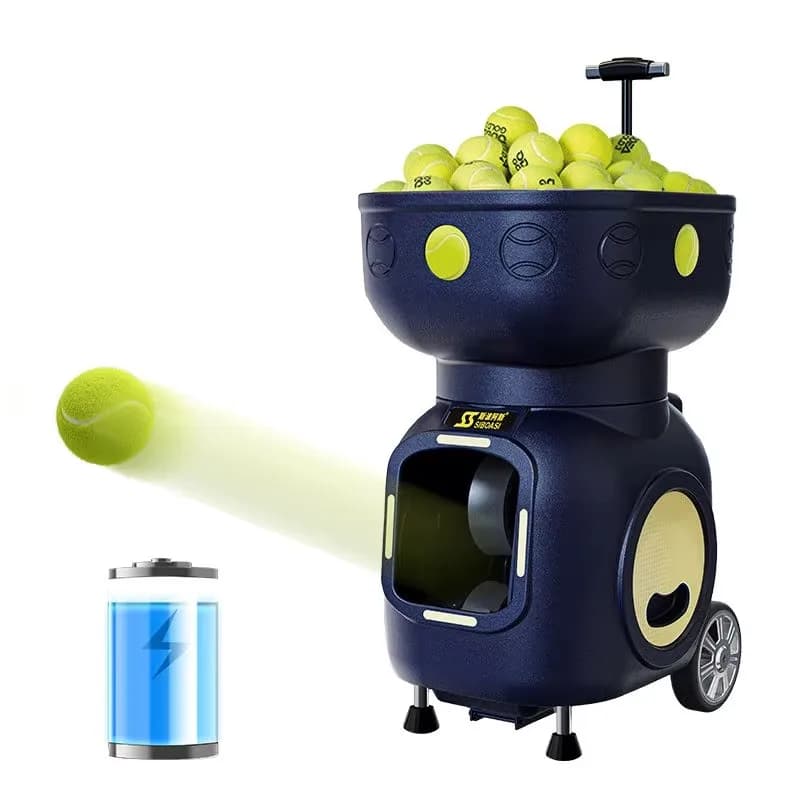 Portable Automatic Tennis Launcher 120 Balls ABS Iron Sports Training Equipment