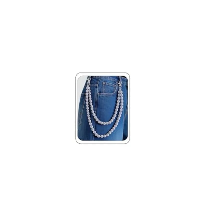 Wallet Chain for Men Women Pants Chains Belt Chain Rhinestone Pocket Chains Baseball Keychain Jewelry Gift Rose Red