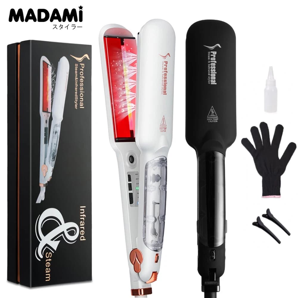Ceramic Hair Plate with Infrared Steam Hair Plate 450 ° F Double Voltage Quick Heating Steam Iron
