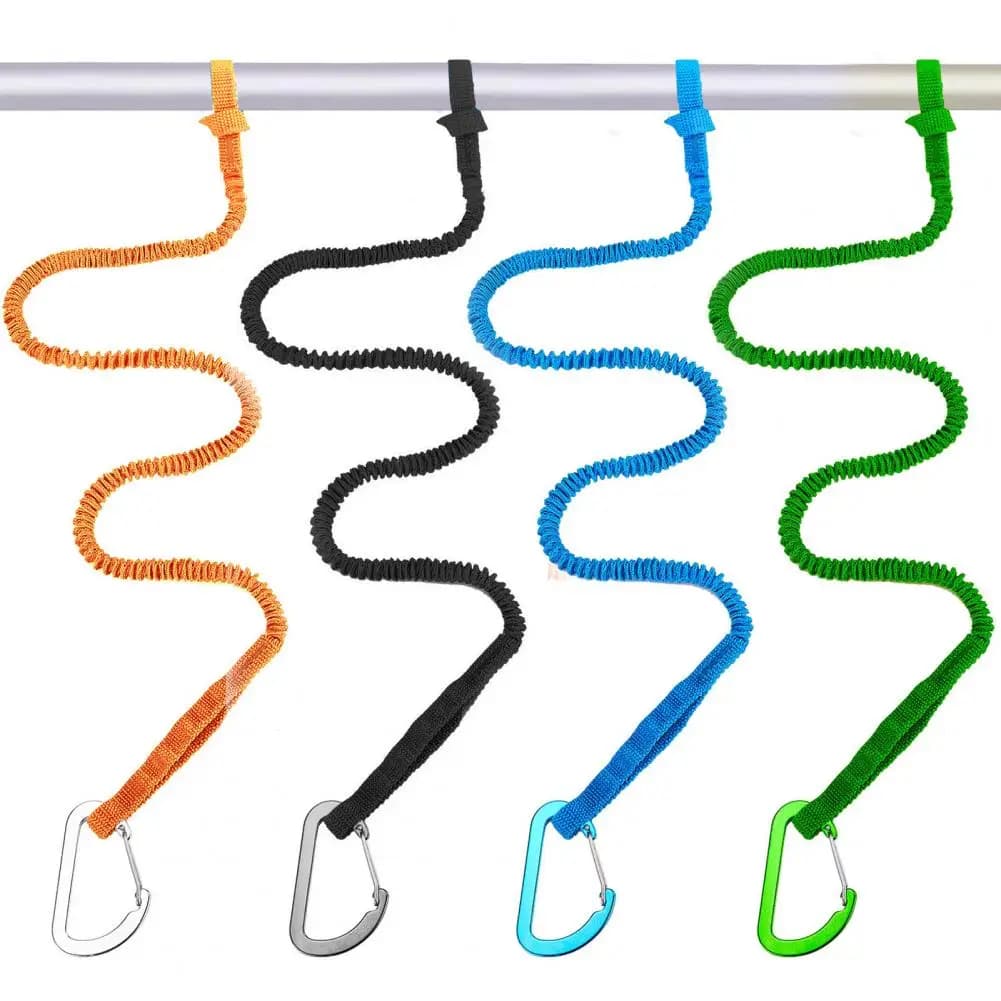 1/2/4 pezzi guinzaglio per pagaia per kayak con gancio di sicurezza cinturino elastico elastico cordino corda guinzaglio per canna da kayak per pesca in barca canoa