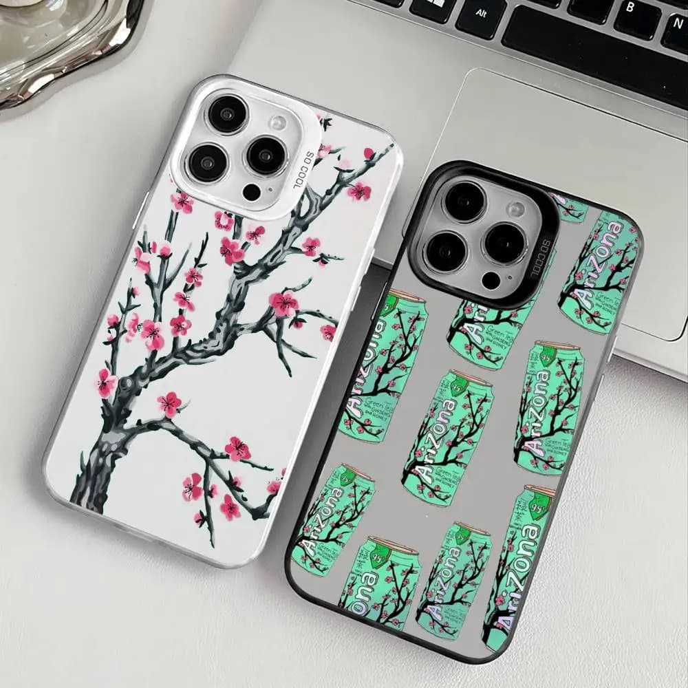 Custodia per telefono Vaporwave Arizona Tea per iPhone 11 12 13 14 15 16Pro Max Plus Proteggi la copertura del telefono placcatura