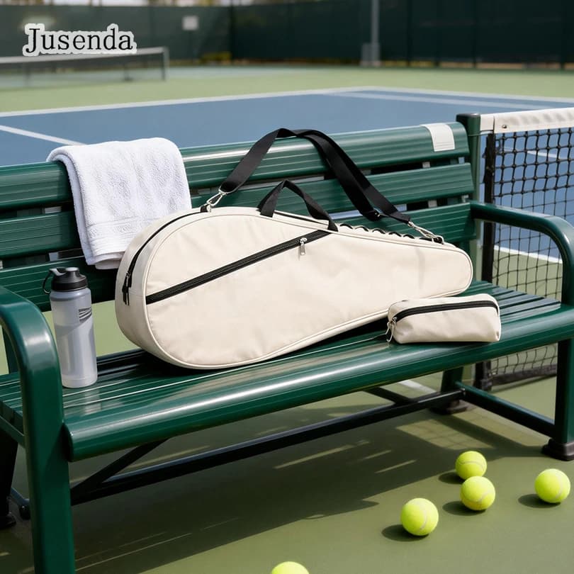 Portable Tennis Racket Case, Single or Double Pack, Waterproof Protective Bag with Shoulder Strap