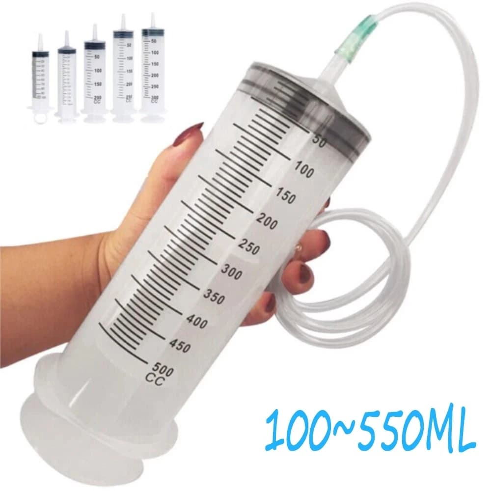 Siringa da 100 ml-550 ml di grande capacità con pompa multifunzione da 100 cm che misura l'iniettore lavabile per l'alimentazione degli animali domestici Fluido per colla a olio