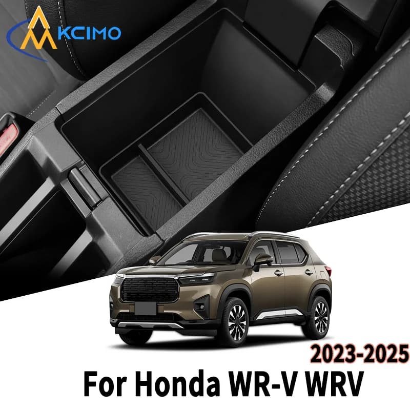 Misura Per Honda WR-V WRV 2023-2025 Bracciolo Scatola di Immagazzinaggio Inferiore Materiale TPE Organizzatore Interni Auto Nero Vassoio Riordino antiscivolo Auto