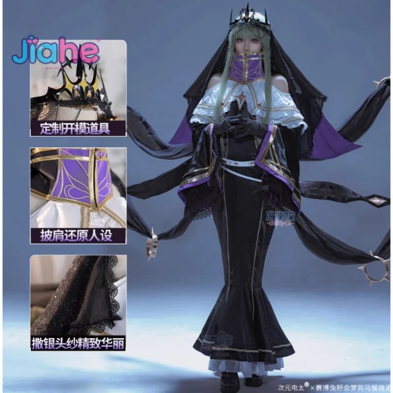 Codice CC Costume cosplay Strega 3° anniversario Gonna coda di pesce corona guanti calzini set Halloween donna nuovo CC uniforme