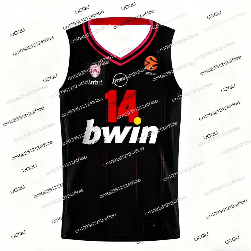 Maglia da Basket dell'Olympiacos di Atene 2025, Jersey per Tornei Europei, Maglia Sportiva da Uomo ad Asciugatura Rapida, Kit Speciale per Tifosi