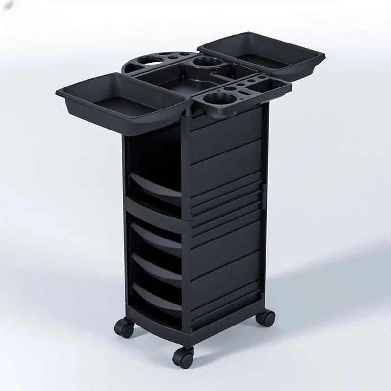 Carrello per parrucchiere moderno e di lusso a 6 piani per barbiere, nuovo carrello per pedicure di lusso di vendita caldo, porta asciugacapelli per la casa