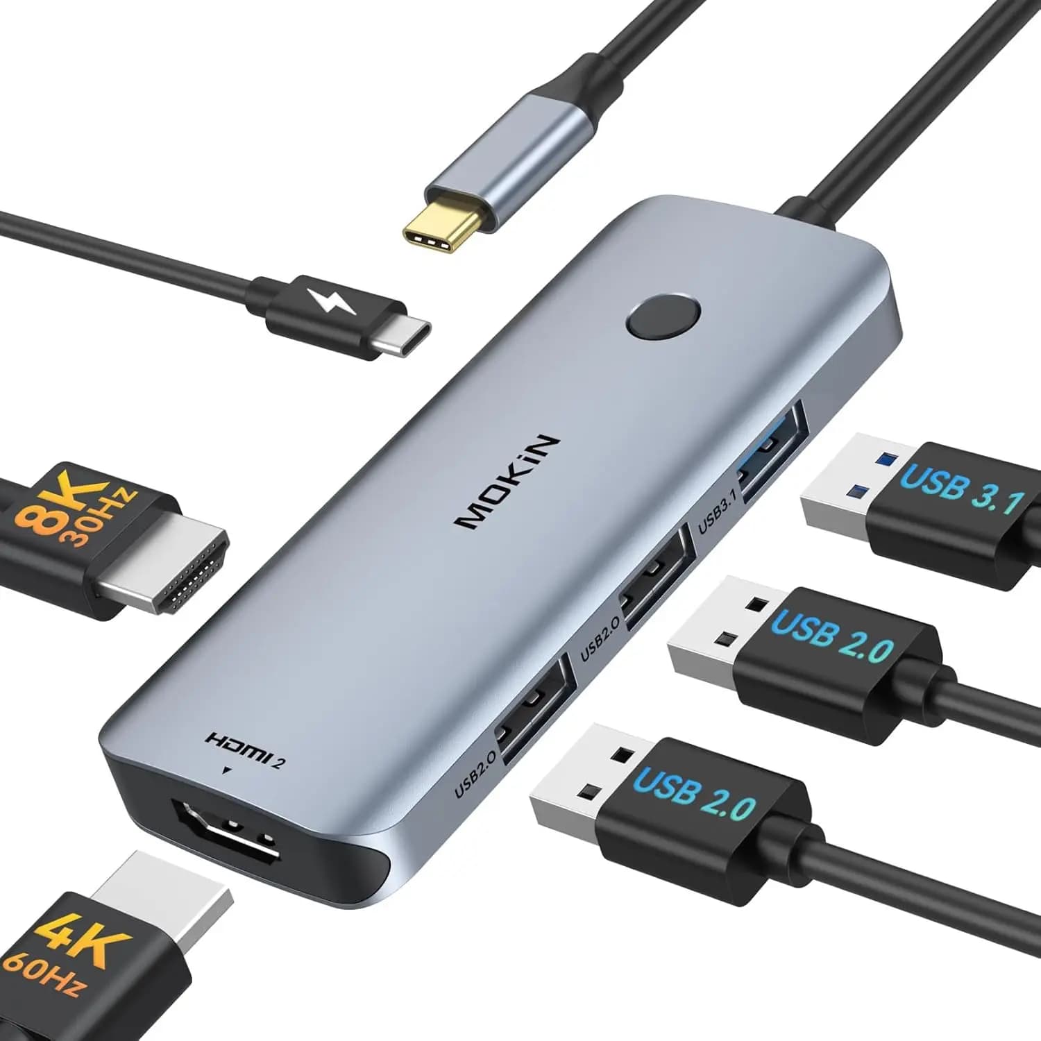 Docking Station USB-C con Doppia Uscita HDMI 4K, 3 Porte USB e Ricarica PD per Laptop Windows