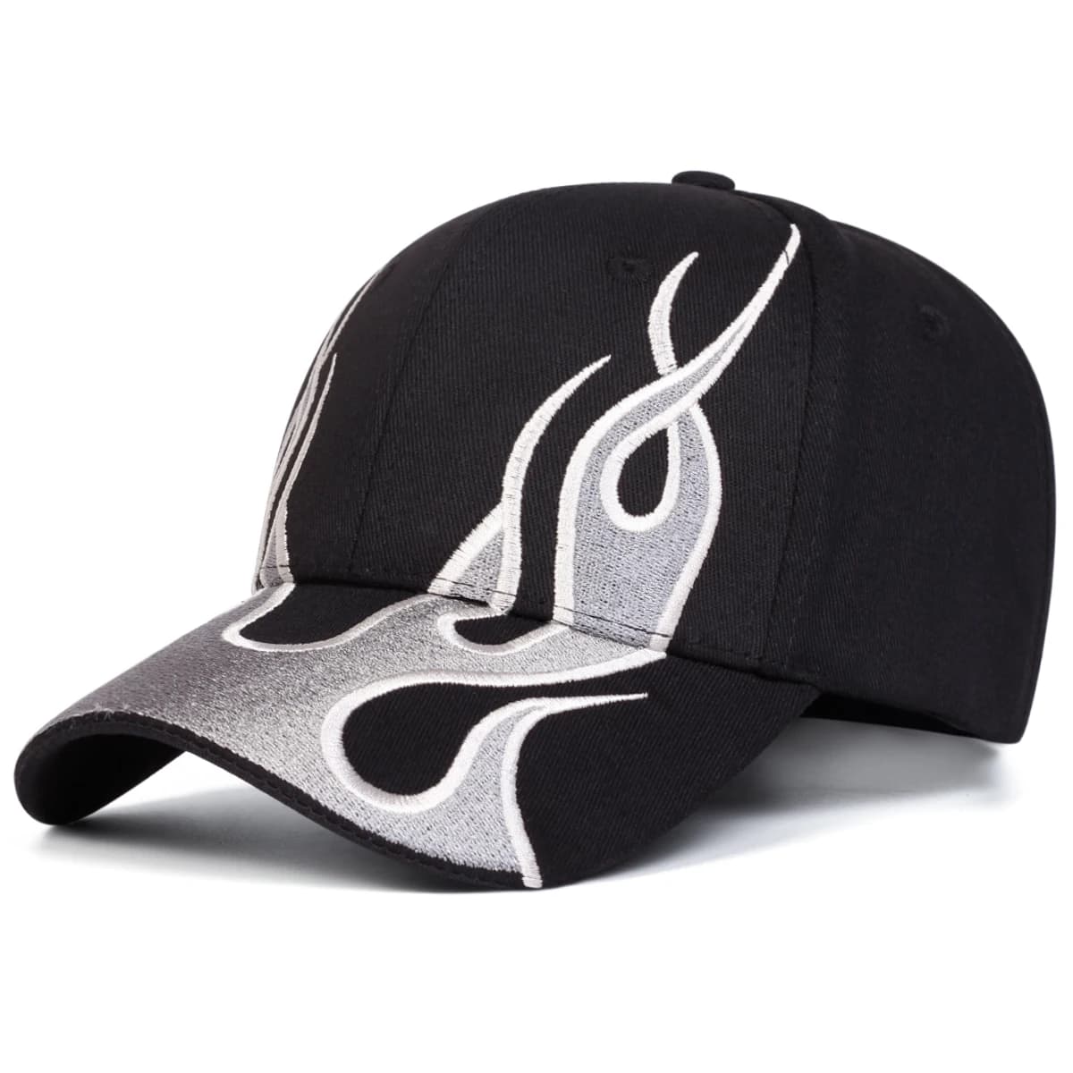 Cappellini da Baseball Unisex con Ricamo a Fiamma, Cappelli Casual Regolabili per Primavera e Autunno, Cappello Hip Hop, Cappello Parasole