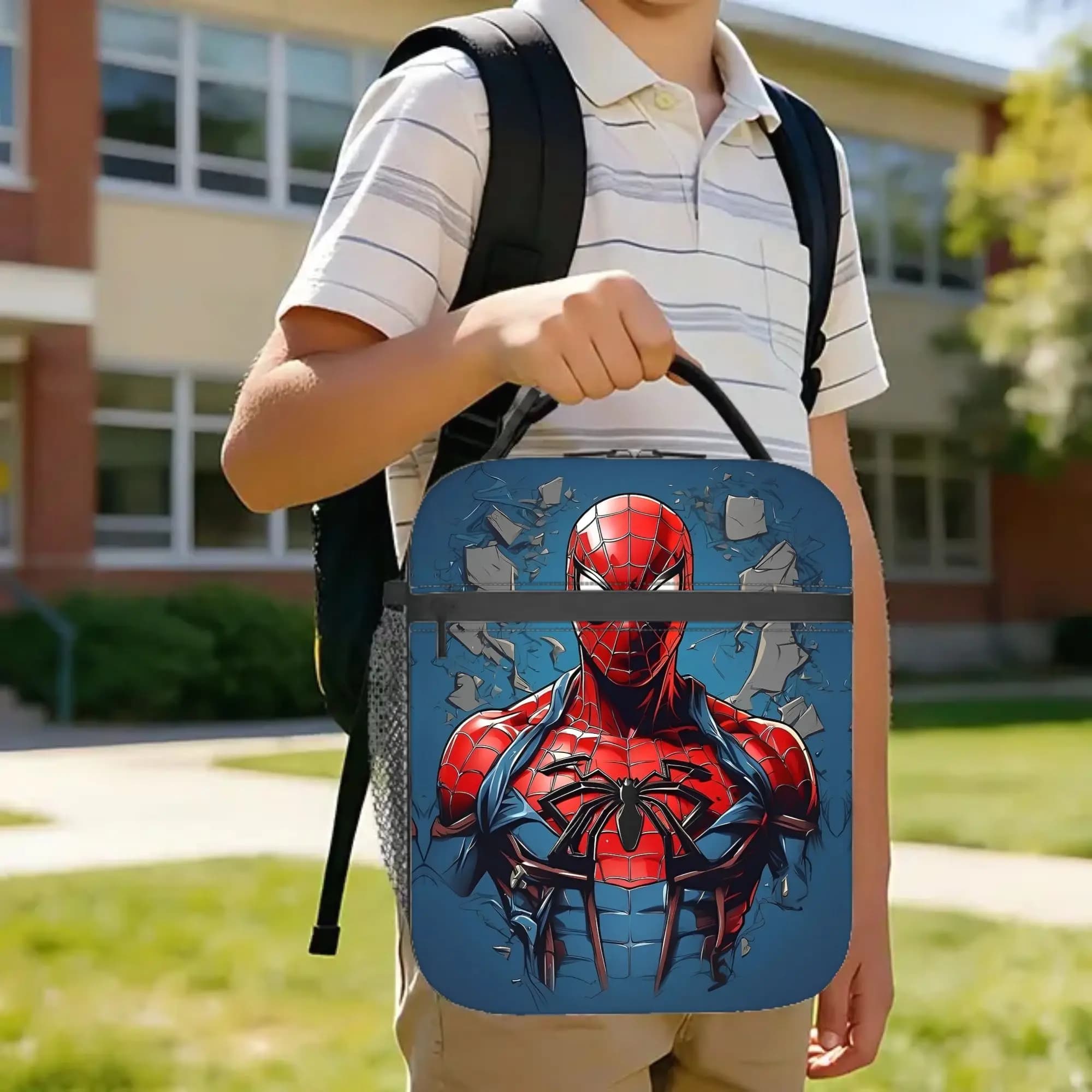 Spiders Mans Hero Insulated Lunch Bags Portable Lunch Container Thermal Bag Lunch Box Tote Office Travel Men Women