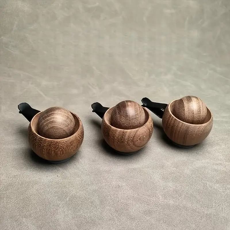 Handmade Car Mounted Circular Diffuser Wood Aromatherapy Natural Black Walnut Solid Wood for Car Air Conditioning Vents