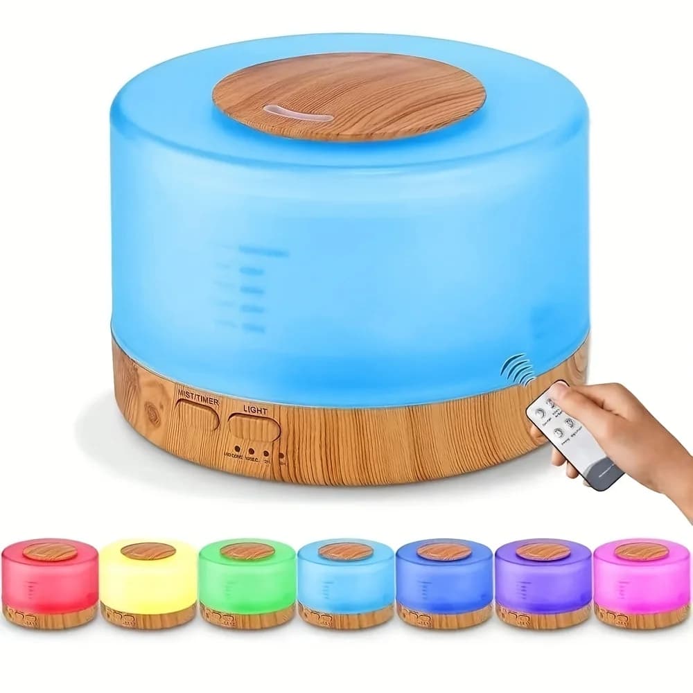 Diffusore per aromaterapia e umidificatore a nebbia fredda con tecnologia Soundwave - 16,91 oz, nebbia regolabile, spegnimento automatico, telecomando, 7 C