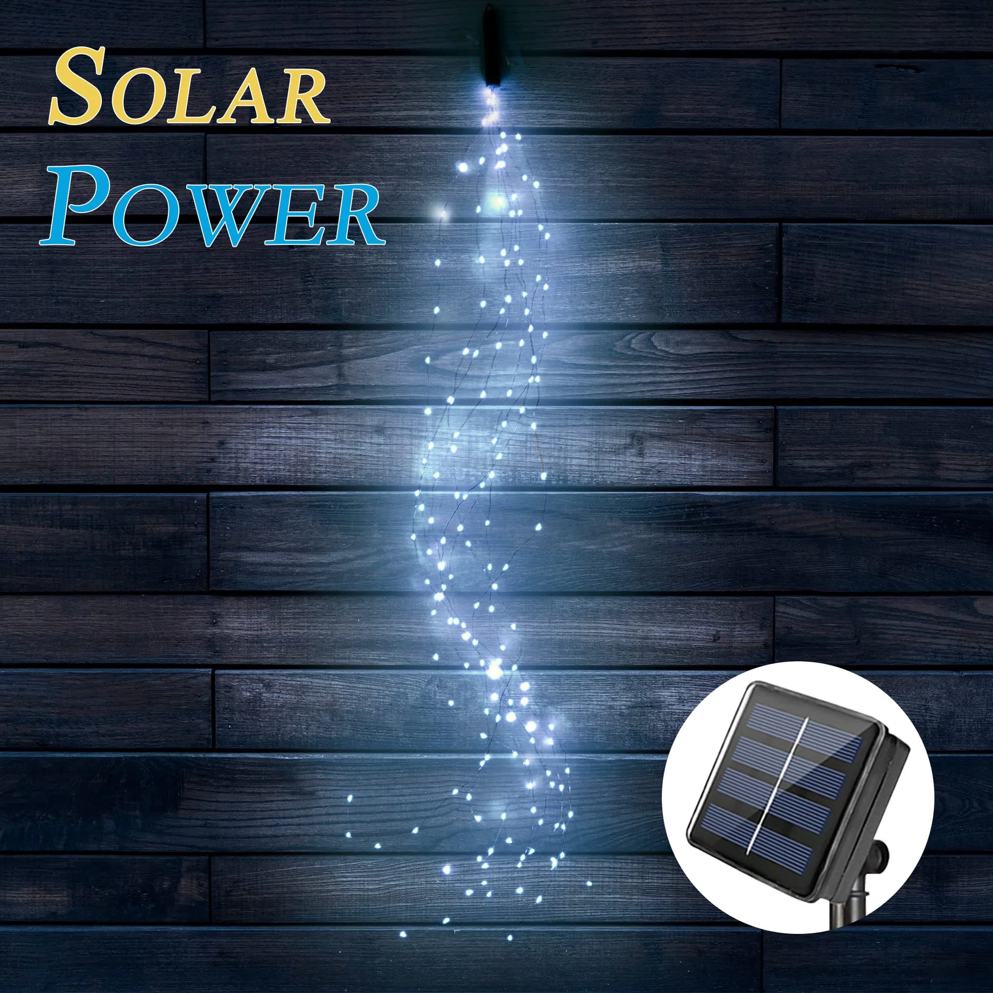 600LED Branch Lights 2M Solar Powered Waterfall String Lights decorazione natalizia Outdoor Tree Fairy Light lampada per tende da interno