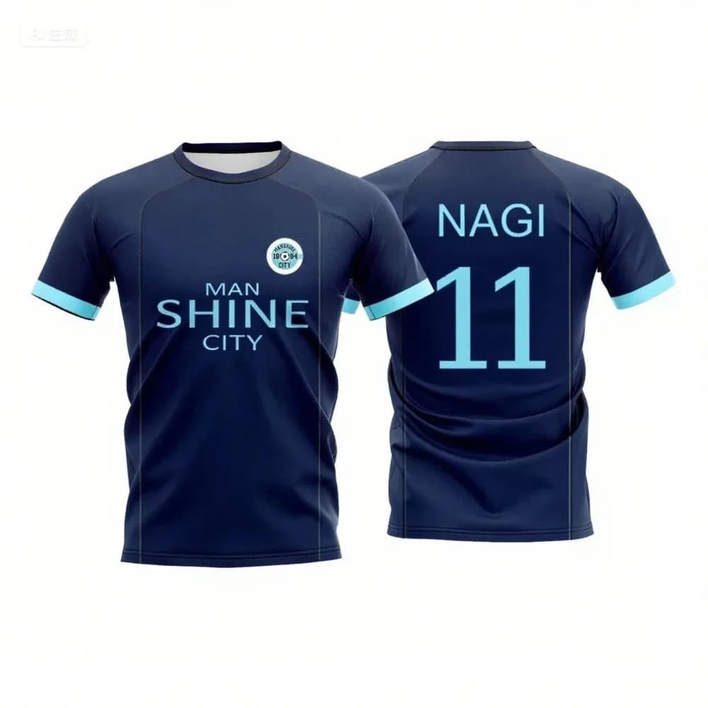Maglia Estiva Blue Lock NAGI Man Shine City, Uniforme da Calcio Anime Cosplay, T-shirt Sportiva 3D Traspirante, Top Unisex Hyoma Chigiri