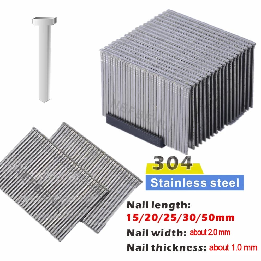 Kit graffette per pistola sparachiodi 1105 pezzi serie F o 630 pezzi T50 Chiodi Brad dritti in acciaio inossidabile 304 per la lavorazione del legno, tappezzeria