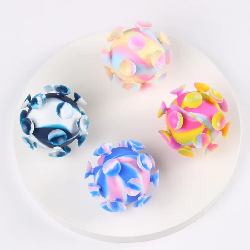 Ventosa freccette Flying Ball Fidget Spinner ventose in Silicone Pop Bubbles adulti giocattoli sensoriali Antistress per bambini