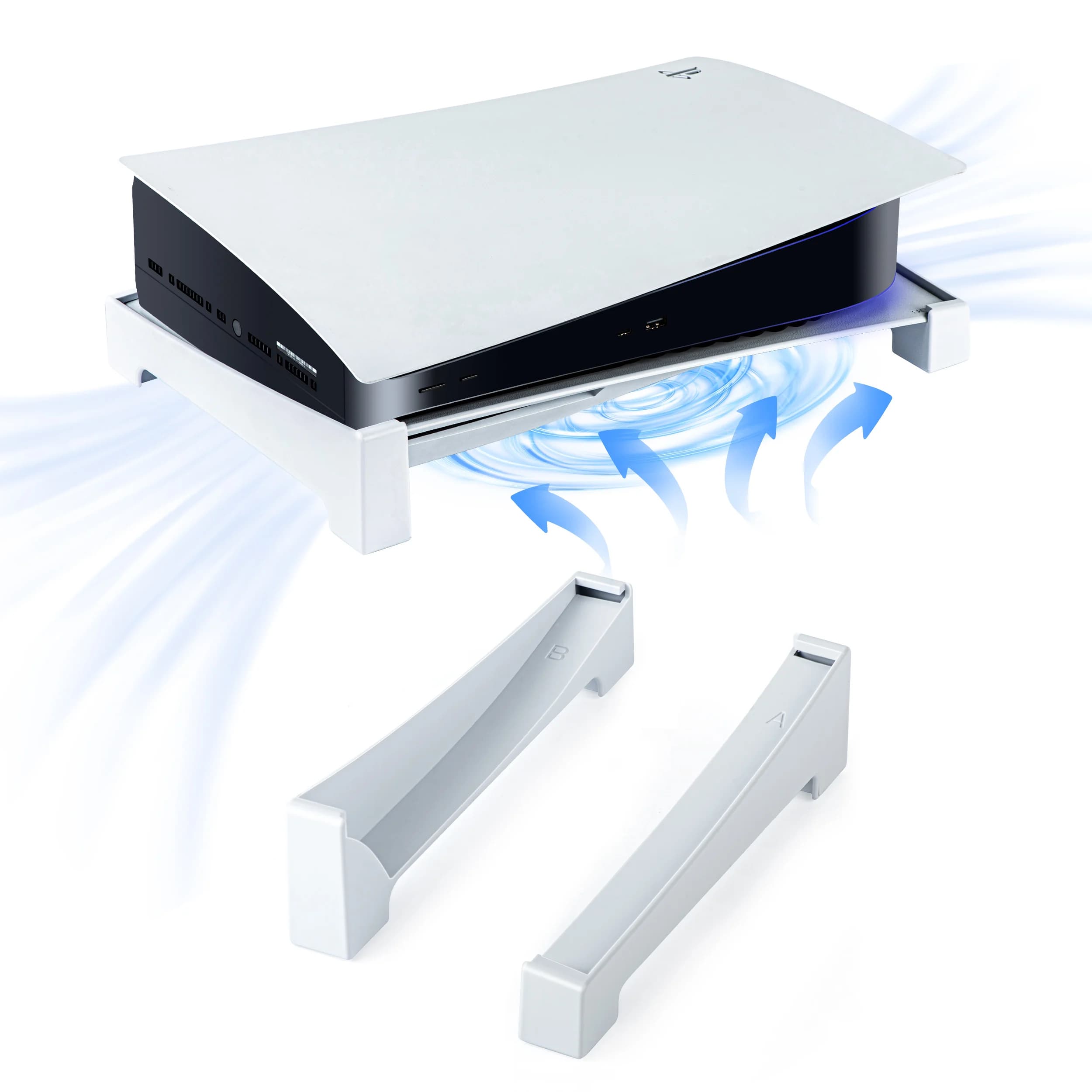 Staffa da tavolo per console PS5 Supporto base di raffreddamento per console di gioco orizzontale per accessori per dischi PlayStation 5 ed ed edizioni digitali