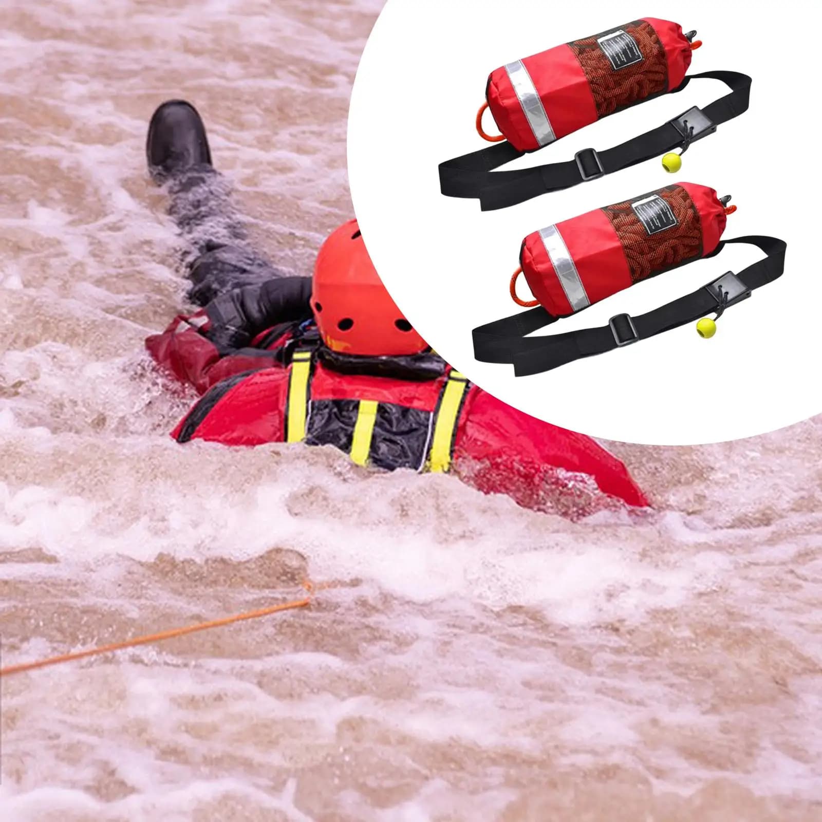 Borsa galleggiante con corda lanciabile per esterni Accessorio di sicurezza marina per barche da pesca Canoa Kayak Vela